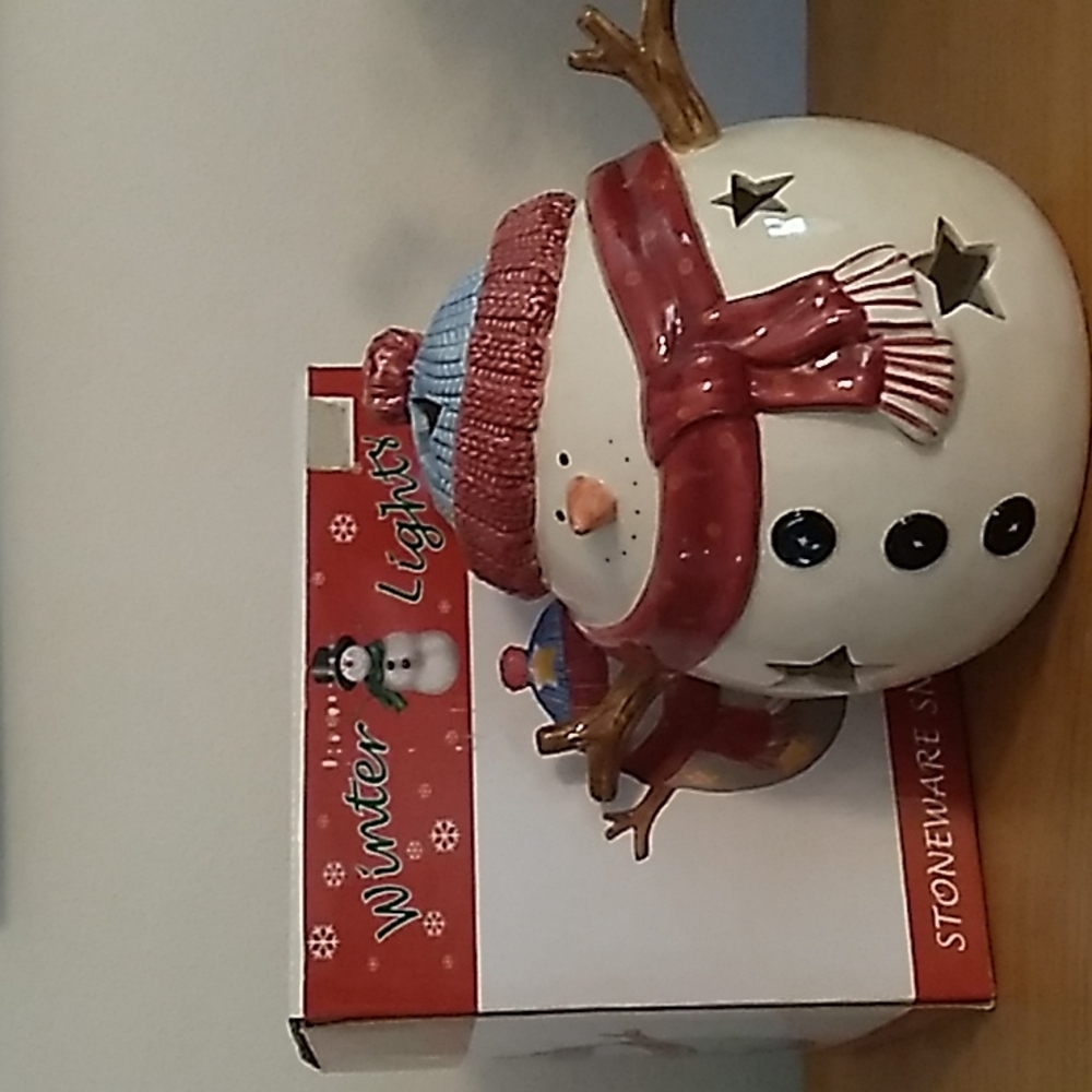 Ceramic Votive Snowman